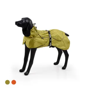 Waterproof Warm Dog Coat for Small Dogs, Adjustable Drawstring Sport Vest Outfit, Green Size L