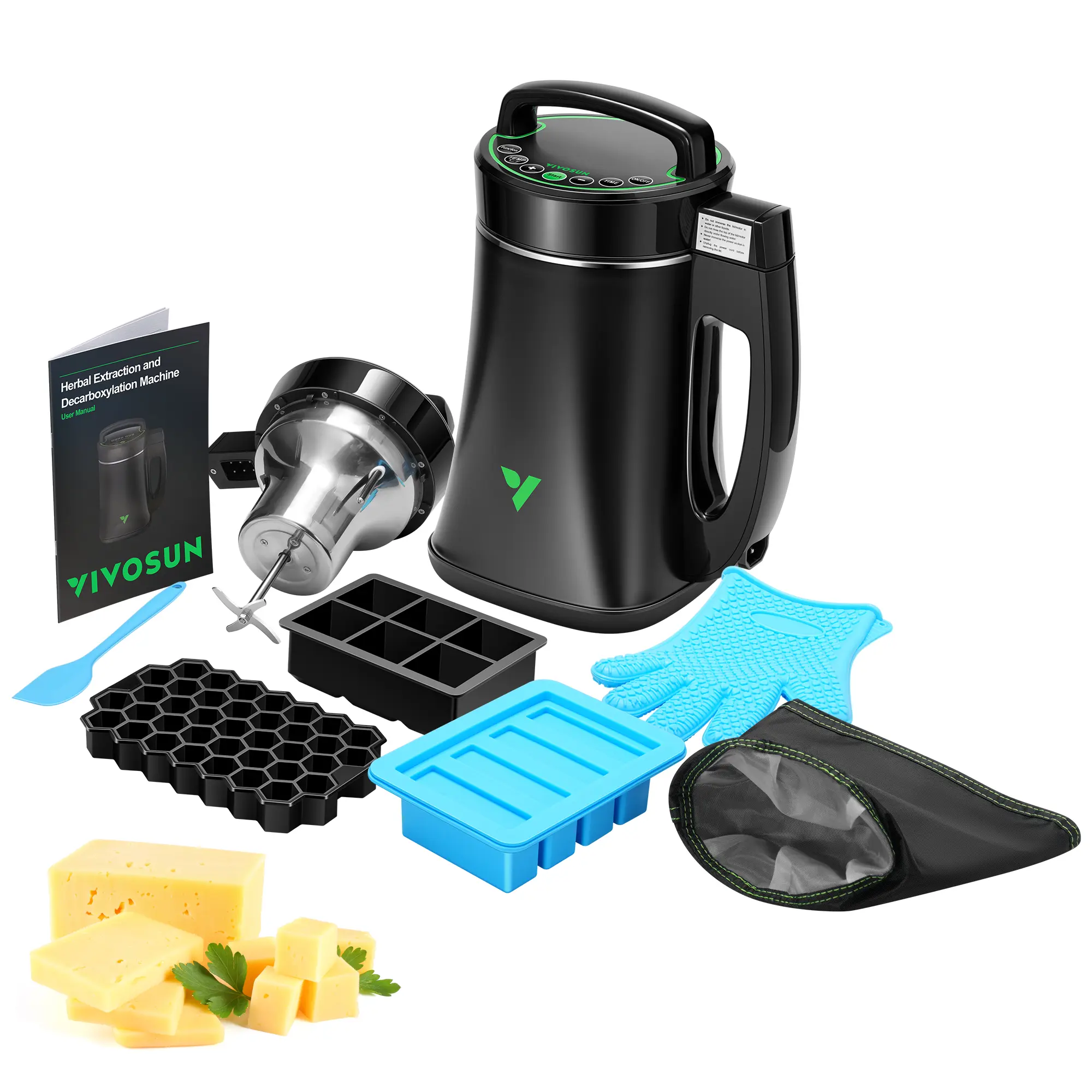 VIVOSUN Herbal Decarboxylation and Infusion Machine, Botanical Extractor and Infuser for Making Butter, Oil, and Tinctures, Includes Recipes and Complete Accessories
