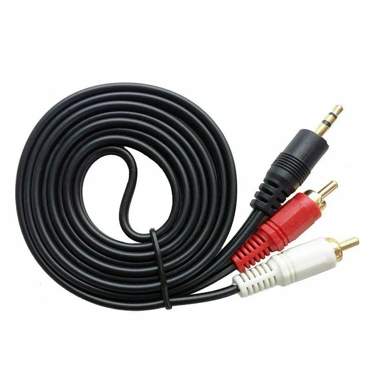 5ft Aux Audio 3.5mm 1/8" Stereo Male to 2 RCA Y Splitter CABLE FOR IPOD MP3 1.5M Accessories Connection
