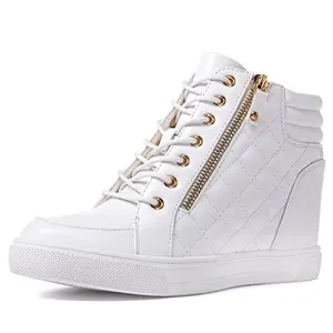 GLOBALWIN Women's Ankle Boots White Wedge Sneakers For Women   Comfort Footwear stylish footwear