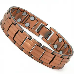Men's Copper Magnetic Bracelet, Adjustable Cuff with 3800 Gauss Magnets, Elegant Minimalist Wearable Men's Accessory, Perfect Valentine’s Day Gift