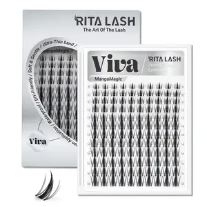 Viva, RITALASH MangaMagic Collection Upgrade U Lashes with Ultra-Dense, Waterproof, Long-Lasting Lashes, Fashion Wet Look, Beginner-Friendly DIY Lashes for a Voluminous Look, Must-Have Clusters Eyelashes, Cosmetic Eyelash Extension