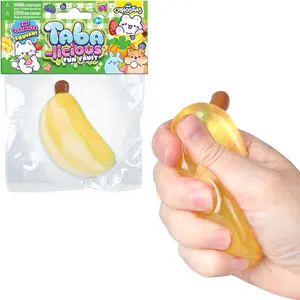 Tabalicious TABA Squishy Banana Fun Fruit Toy - Cute, Sticky Fruit TABA Squishies with Transparent Realistic Color – Squishy Stress Ball Toys - Kawaii Sensory Fidget Toys for Kids and Adults