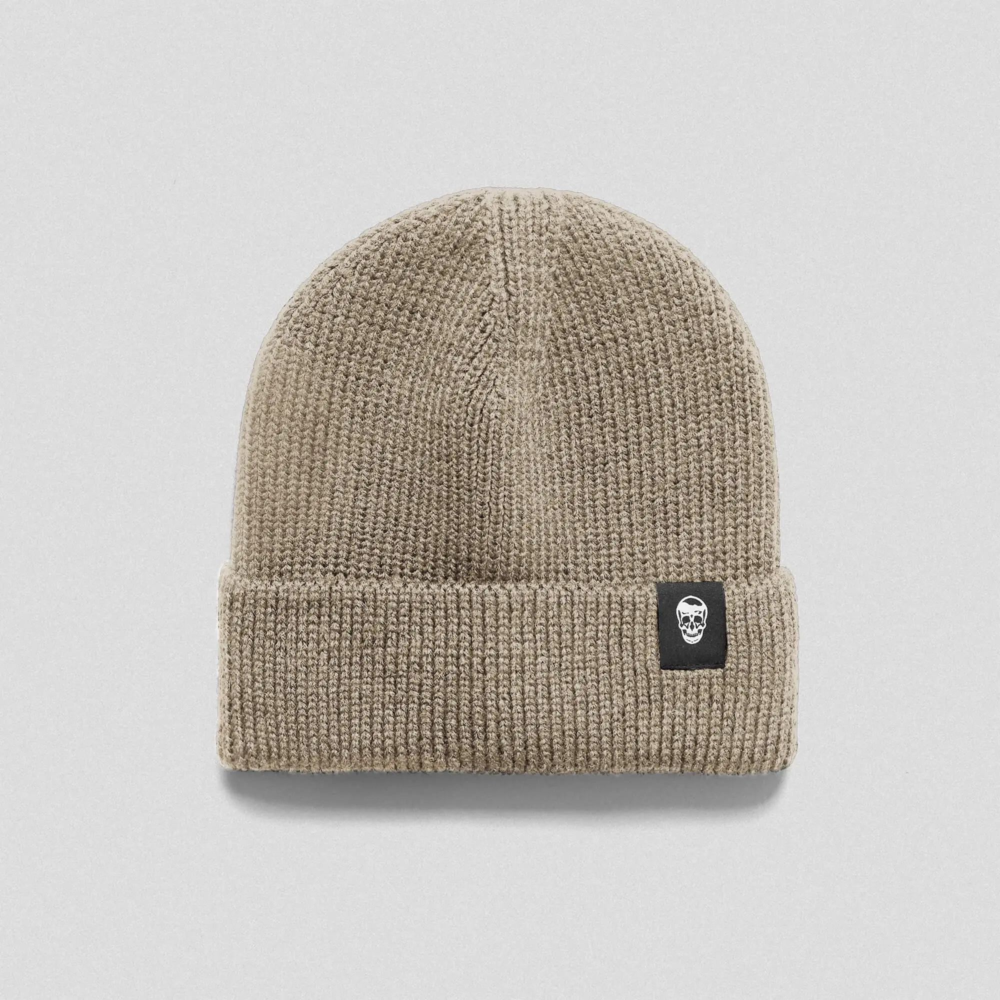 Gymreapers Tan Ribbed Knit Skull Cap - Warm, Lightweight & Cuffed Classic Fit for Cold Weather Performance, Skull Caps