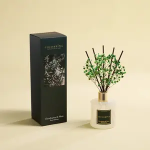 Cocorrína Reed Diffuser Sets- Eucalyptus & Moss Scented Diffuser with Sticks Home Fragrance Reed Diffuser for Bathroom Shelf Decor