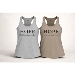 HOPE Hold On Pain Ends Women’s Racerback Tank Top | Inspirational Slim Fit Tank