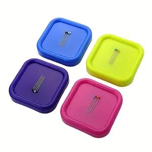 2pcs Multicolor Magnetic Needle Holder with Storage Box, Handcraft DIY Leather Sewing Accessory, Needle Pincushion for Crafting and Sewing Tools