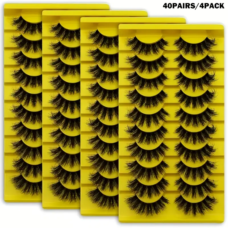 Russian Style 3D DD Curl Dense Wavy False Eyelashes, 20 Pairs 8-15mm Thick Lashes for Natural Volume Length & Flawless Makeup Finish, Beauty Cosmetic Eyelashes (35mm), Dd Curl Lashes