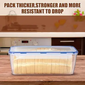 Large Capacity Airtight Food Storage Container - Reusable, Flip-Top Bread & Kitchen Organizer Box