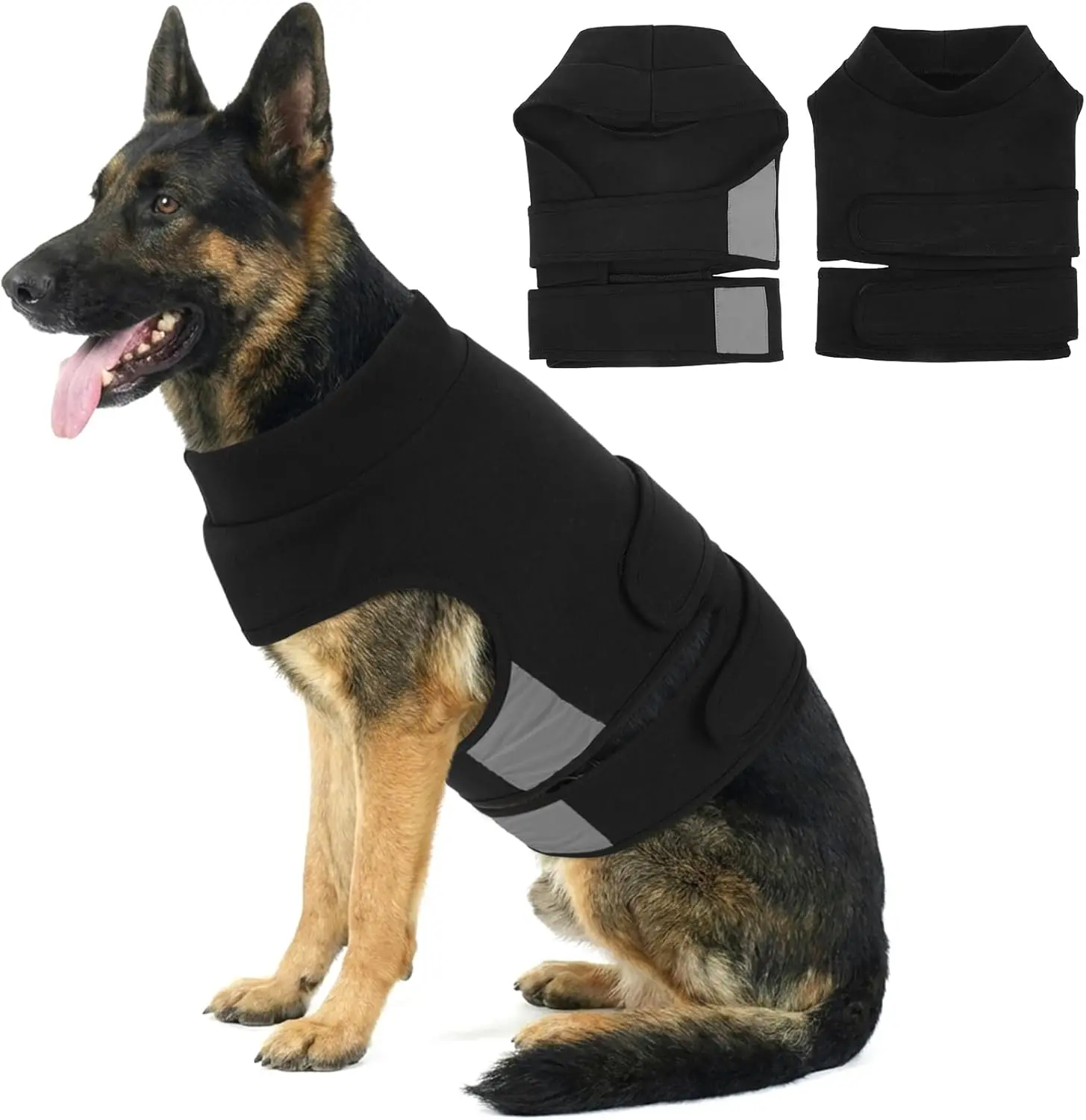 Kuoser Calming Vest for Dogs Anxiety, Adjustable Anxiety Wrap Jacket for Small Medium Large Dogs, Soothing Compression Shirt for Fireworks Thunderstorms Separation Anxiety Travel