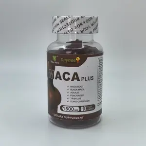 Wins Town Maca Plus Gummies 1500mg Big Enhancer with Black Maca Root & Dong Quai Extract 60 Vegan Gummies Antioxidant Supplement