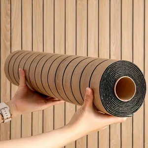 NINETAI Peel and Stick Wood Slat Panels - 15.75"x118" (12.9 Sq.ft) Thick Removable PVC Adhesive Wallpaper, Accent Wall Peel and Stick for Kitchen, Bedroom Wall Decoration