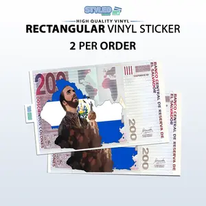 nayib bukele billete salvador flag rectangular vinyl sticker