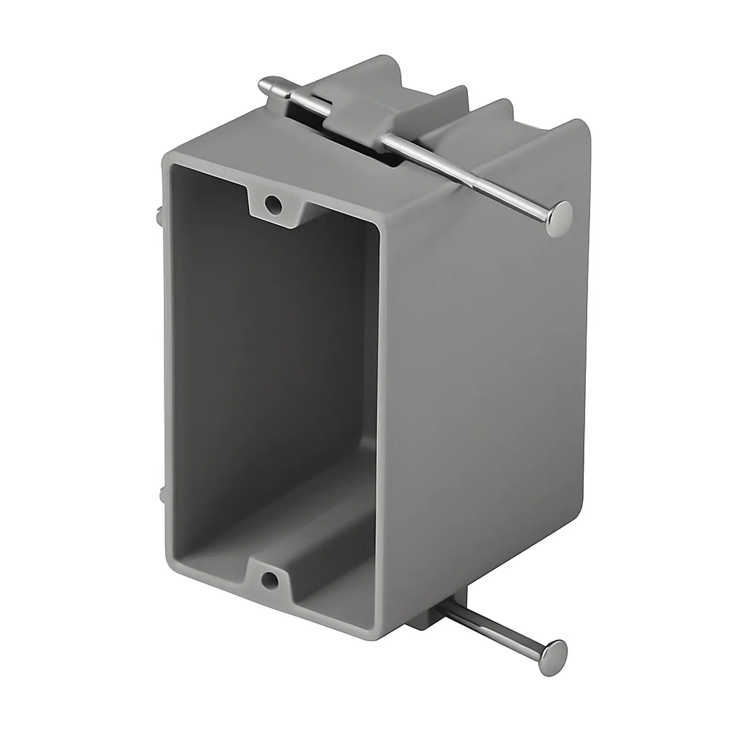 1-Gang 20 Cubic Inch PVC New Work Standard Electrical Wall Switch/Outlet Box, Lightweight, Durable, Easy Installation, Firm Wire Clamps, NM-B Cable Fit, Adequate Cable Capacity