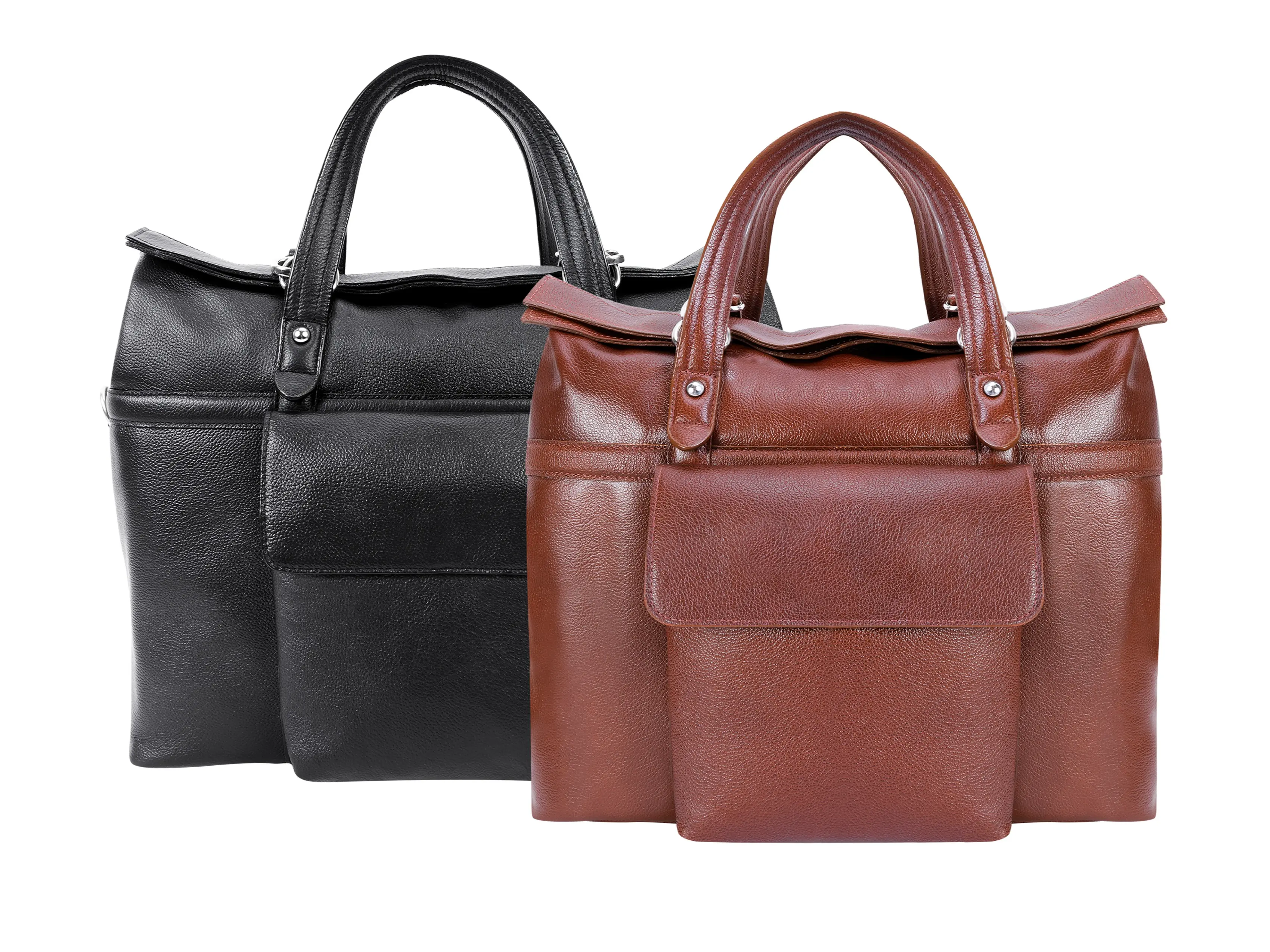 EDGEFIELD | 17” Leather Roll-Top Laptop Briefcase
