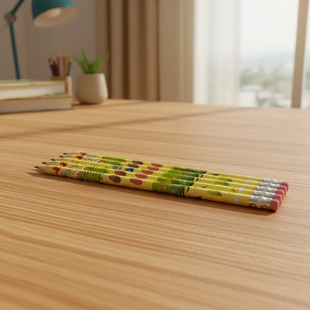 Adorable Themed Playful Dinosaur Set Pencils, Matching Pack, Back to School Haul Essential, Kids' Desk Decor Accent, Goodie Bag Filler