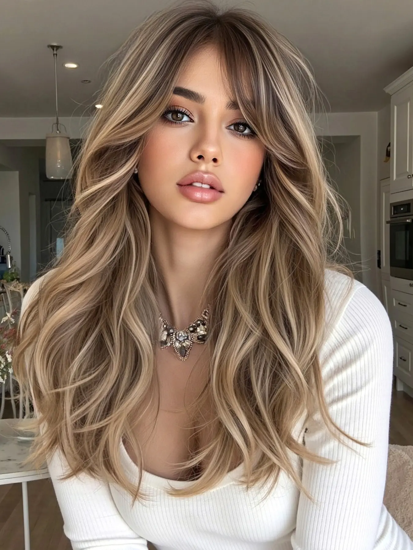 22-Inch Ombre Long Curly Synthetic Wig, Heat-Resistant Fiber Wig for Daily and Party Use, Suitable for All Occasions, Synthetic Wavy Wig