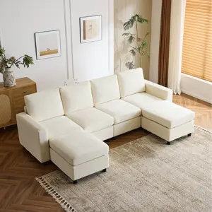 6-Piece Modular Sectional Couch, Convertible U-Shaped Couches and Sofas Sectional with Storage for Living Room