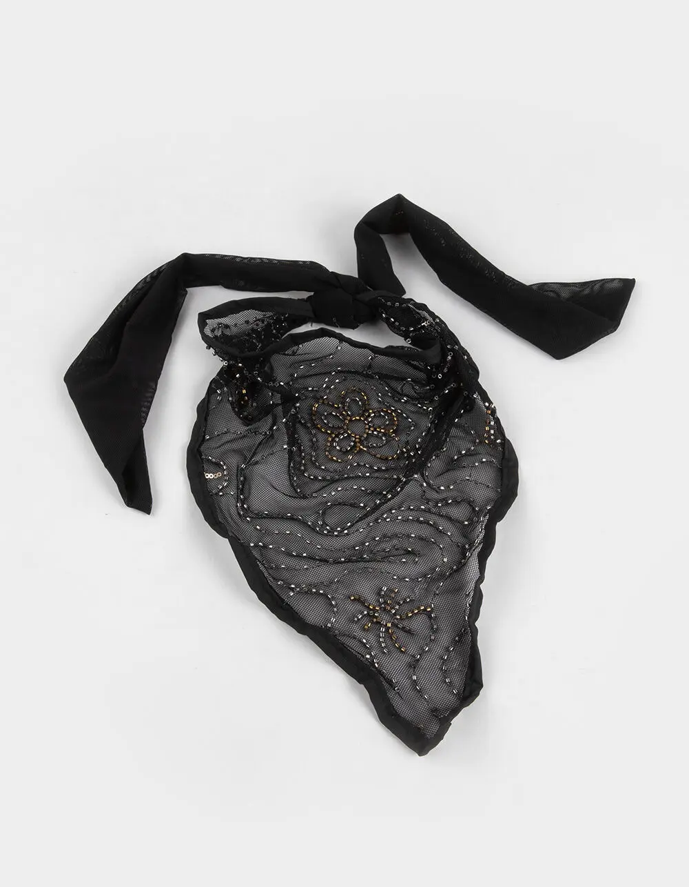 FULL TILT  Womens Beaded Embroidered Head Scarf, Black