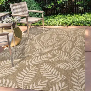 JONATHAN Y Nevis Palm Frond Indoor/Outdoor Area Rug; for Living Room, Kitchen, Bedroom, Dining Room, Patio, Porch, Backyard