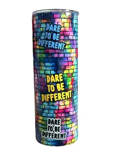 Dare To Be Different Jeanene_Urtravelbestie TikTok Creator 20oz Skinny Straight Sublimation Tumbler Amy's Tumbler Junkies, Your Favorite Tumbler Shop!