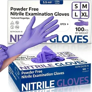100pcs Blue Violet Nitrile Disposable Gloves, Lightweight, Home Cleaning, Pet Care, Non-Toxic Alcohol-Free, Multi-Functional Kitchen Gloves, Durable Cleaning Gloves, Household Cleaning Gloves, Cleaning Supplies