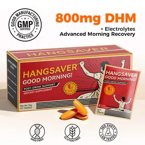 HangSaver Post-Drink Support, 7 Servings, 800mg DHM & Electrolytes, After-drink Recovery Support