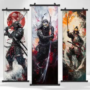 Samurai Pattern Wall Banner, 3 Counts/set Modern Art Decoration, Wall Decoration, Wall Art for Home, Living Room, Bedroom Decoration, Wall Hanging Backdrop, Ornaments