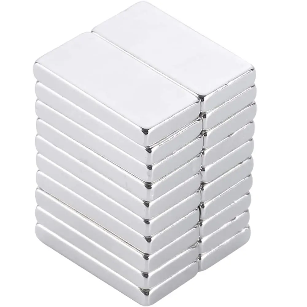Rare Earth Magnets, 20Pcs 20x10x2mm Heavy Duty Bar Magnets, Multi-Function Fridge Magnets, Perfect for Fridge, DIY, Crafts, Home, Office, Dry Erase Board