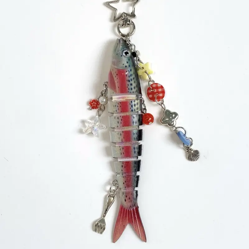 Handmade Fish Shaped Keychain, Ocean Theme Bag Charm & Key Ring, Realistic Bait Pendant, Perfect Gift for Fishermen, School & Car Accessories, Keychain For Bags, Cool Keychains, Aesthetic Keychain