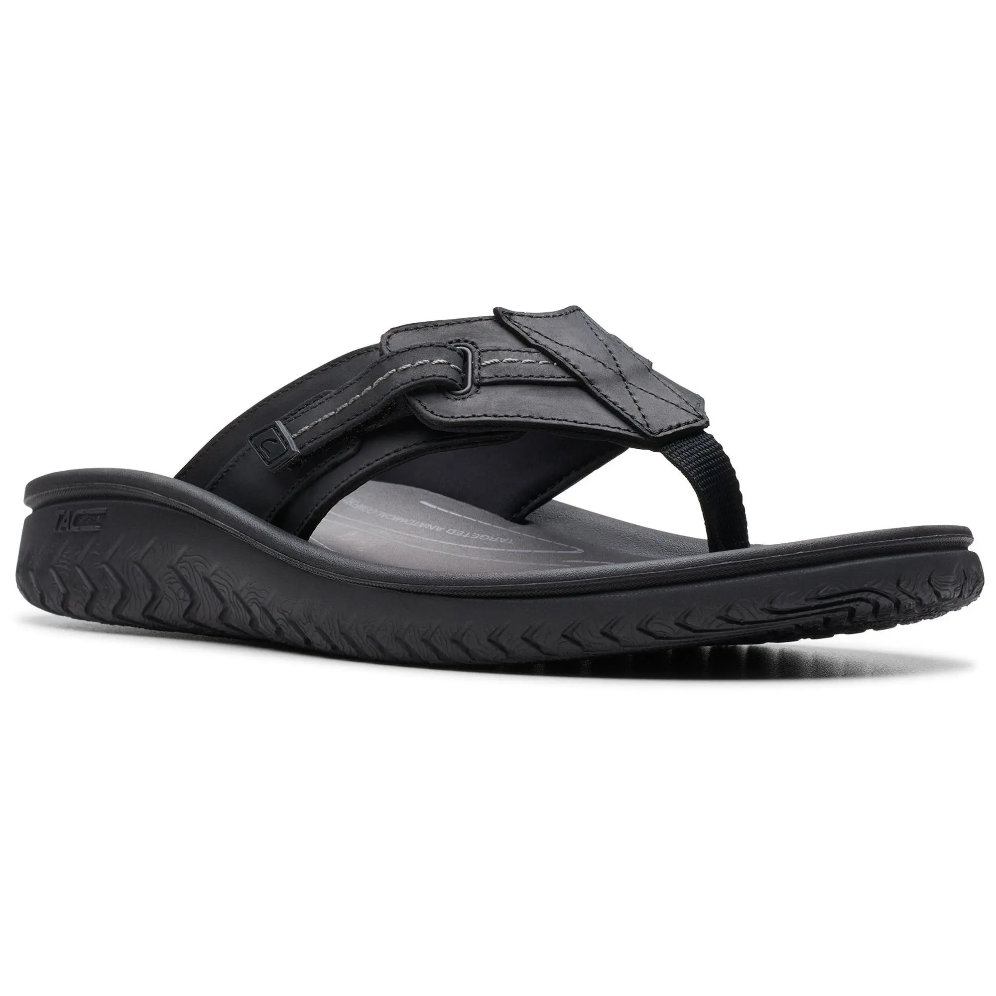 Clarks Collection Men's Leather Flip-Flops-Wesl ey Sun
