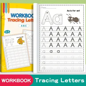 32-Page Alphabet Exercise Book - School Supplies, Letter Painting Red, Interactive Letter Learning and Creative Coloring Activities, Developing Writing Skills, Back-to-School Supplies, Easter and Christmas Gifts, Preschoolers, Letter Learning Book