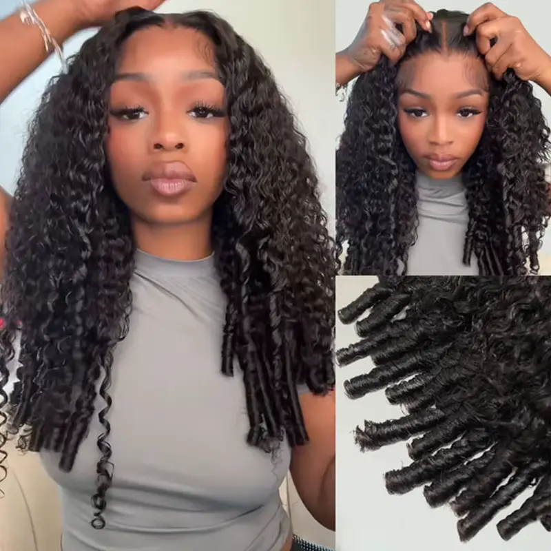 FACMOOD Women's 30 in Glueless Lace Human Hair Frontal Wig, 13x6 HD Burmese Curly, 200% Density, Ready-to-Wear, Clearance Sale