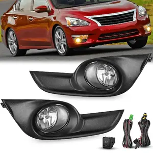 Nilight Fog Light Assembly for 2013-2014-2015 Nissan Altima, Clear Lens, Weatherproof, Factory Look, H11 Bulbs, High Penetration, OEM Grade