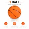 24cm High-Density PU Silent Uncoated Basketball, Noiseless Rebound Bounce Ball, Easy Setup Hoop Accessory, No Drilling Needed, Adhesive Hooks Included, Unisex Indoor Training Ball, Perfect Gift for Birthdays-Thanksgiving, 34.5x35.5x10cm-4765