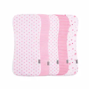 5 Pack Four-Layer Muslin Baby Burp & Feeding Cloths – Soft Absorbent Bibs & Towels for Boys & Girls, Breathable Newborn Nursing Cloths for Spit-Up & Drooling