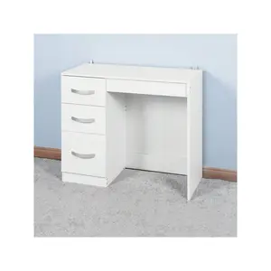 White Makeup Vanity Desk With 3 Drawers,Home Office Desk Study Desk Writing Desk For Small Space