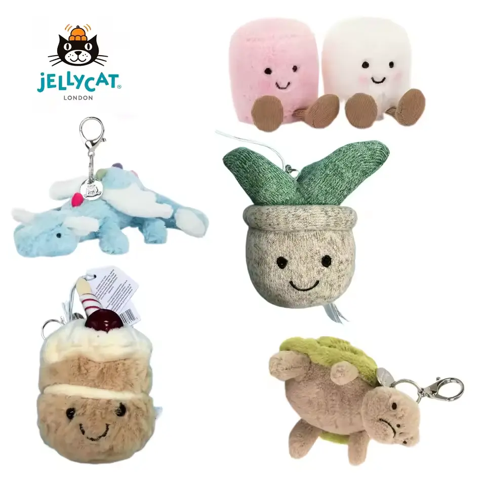 JELLYCAT 2026 New Plush Keychain Collection, Cute Kawaii Soft Animal Bag Charm, Trendy Backpack Keyring Pendant, Perfect Birthday Back To School Christmas Gift for Girls Boys