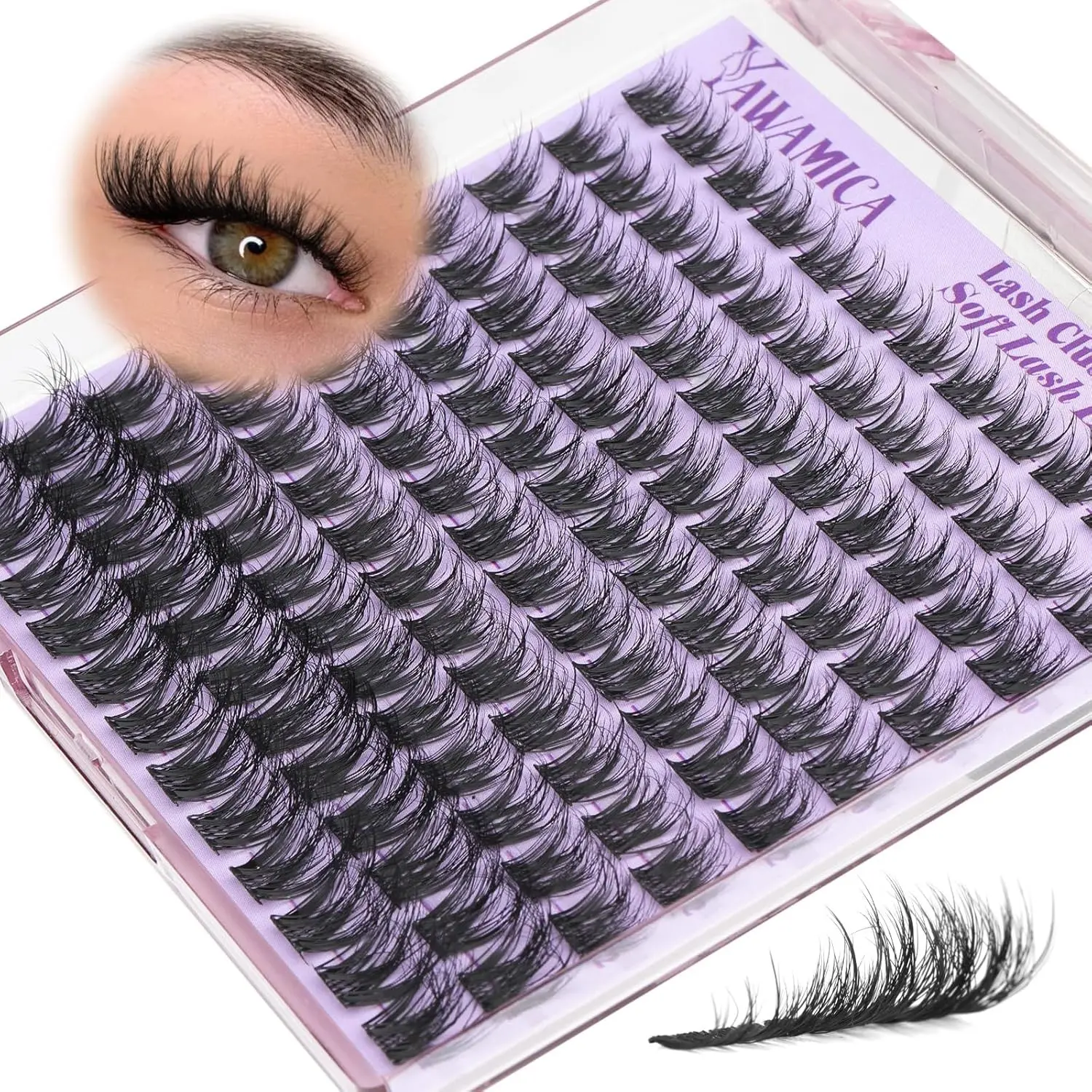 Thin Fluffy Eyelash Clusters 8-14mm Short Lashes Natural CC Curled False Eyelashes Extensions Individual Eyelash Extensions DIY Cluster Eyelash Extension Kit Eyelash Extensions Set Cosmetic Eyelashes Makeup Eyelash