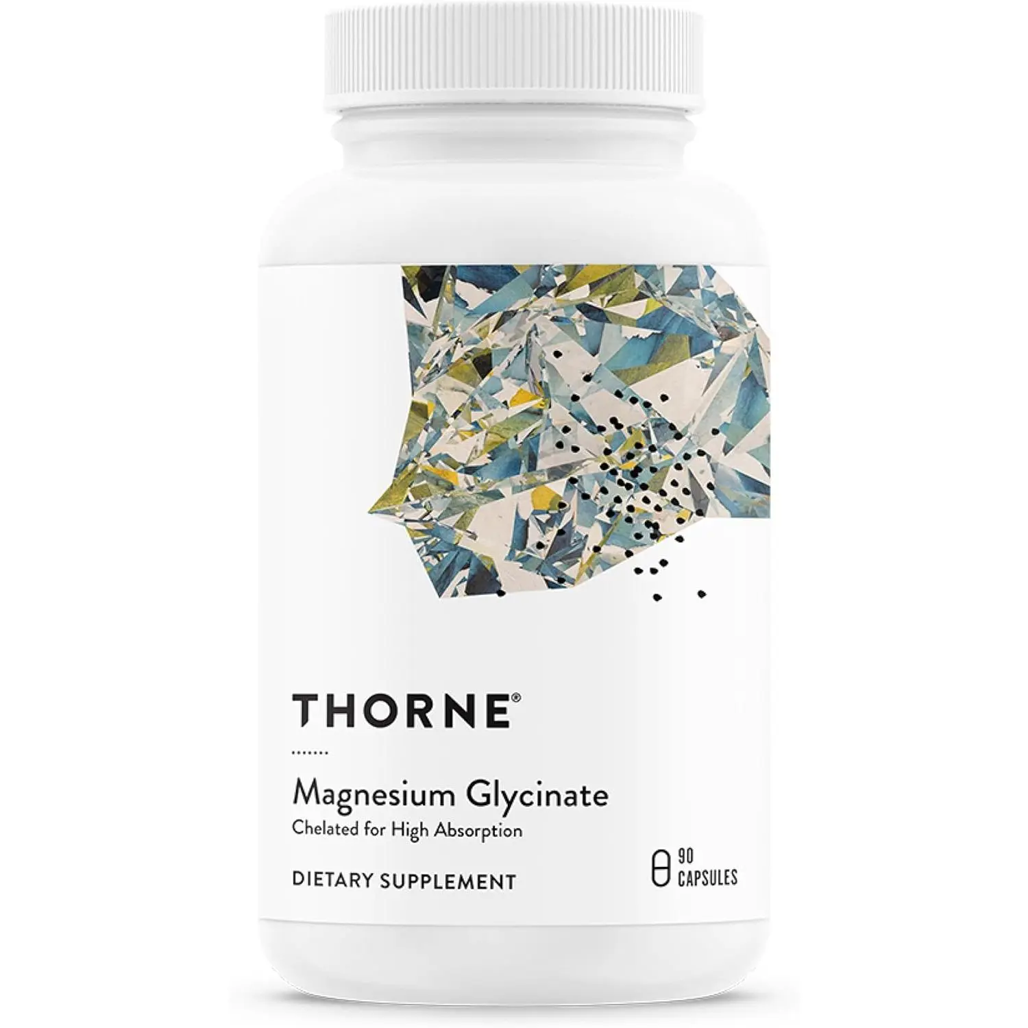 THORNE Magnesium Glycinate Chelated Magnesium Supplement, Supports Restful Sleep, Muscle Relaxation, Stress Management, Heart Health & Metabolism, 90 Capsules | NSF Contents Certified