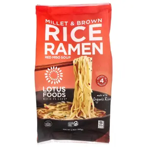 Lotus Foods Millet & Brown Rice Ramen, Red Miso Soup, 2.8 oz (80 g)