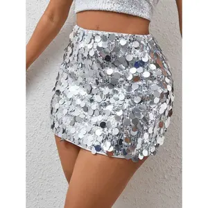 Sequin Mini Bodycon Skirt For New Year Holiday Party Clothes