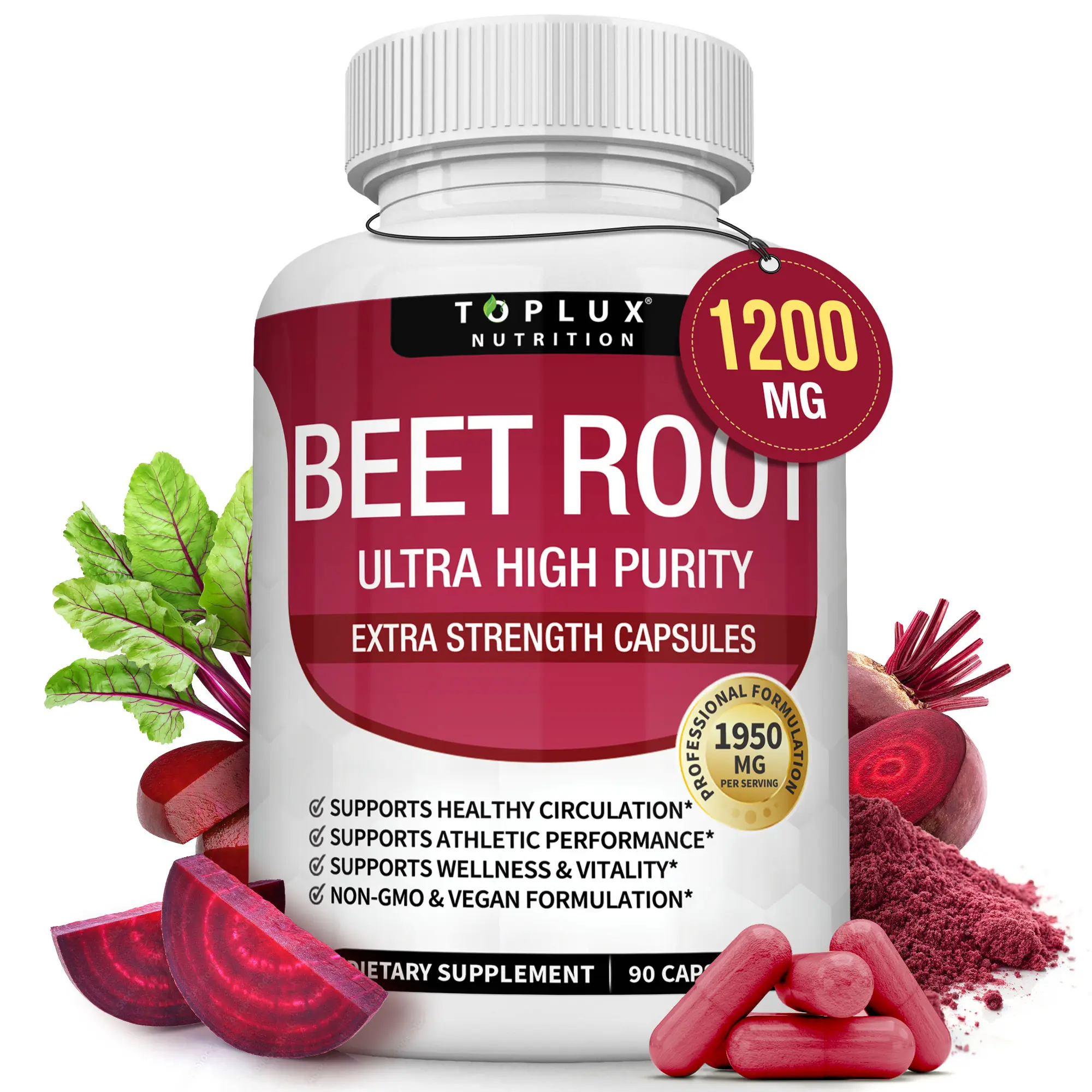 Organic beet root capsules - beetroot for blood flow and circulation, energy and overall health Organic beet root capsules - beetroot for blood flow and circulation, energy and overall health