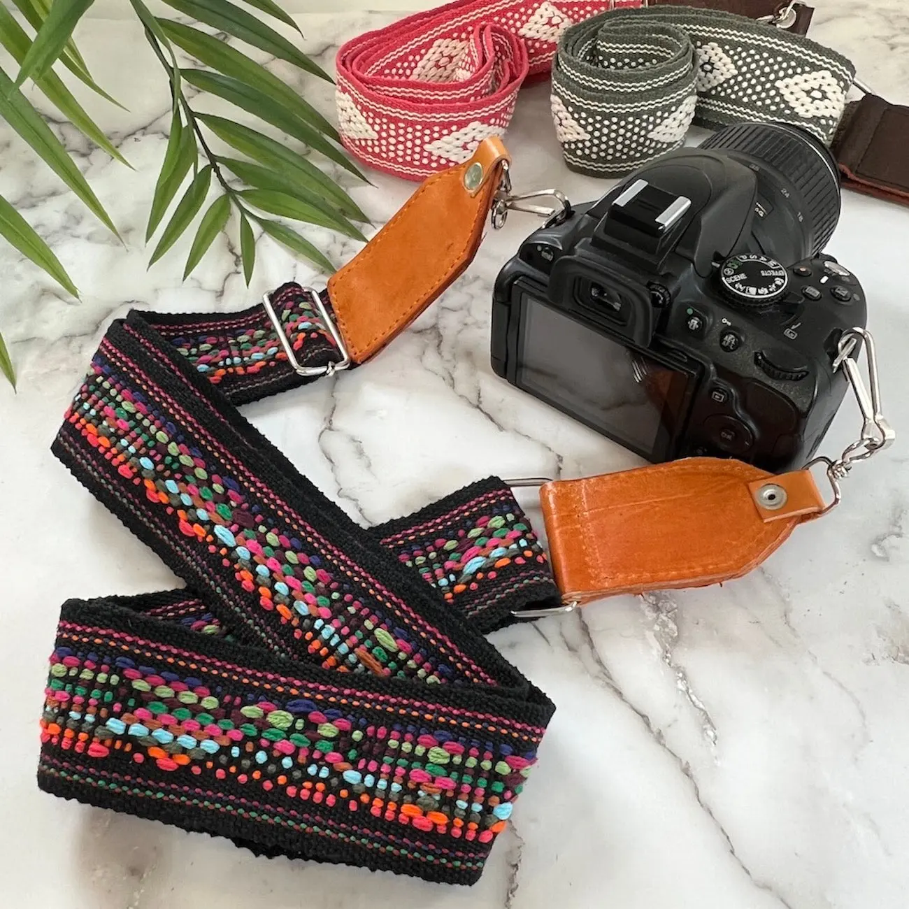 Jalieza Telar Woven Camera Strap - Adjustable Crossbody Multifunction Strap, Photography Accessory, Purse Accessories, Geometric Patterns, Decorative Accents for Bags, Multifunction Straps