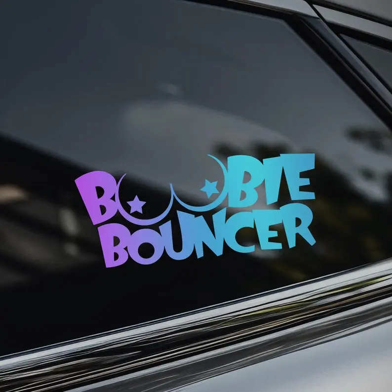 Boobie Bouncer Car Window Sticker, TikTok Car Decor, Waterproof Durable Gothic Music Sticker