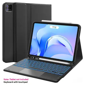 for iPad Air 11-inch Protective Case with Keyboard M3/M2 (2025/2024), Multifunctional Keyboard, 7-Color Backlight, Multi-Touch Trackpad, 2 Wireless Channels, Compatible with iPad Pro 11 (4th/3rd/2nd/1st Generation) iPad Air 5th 4th, Tablet Pc Cover