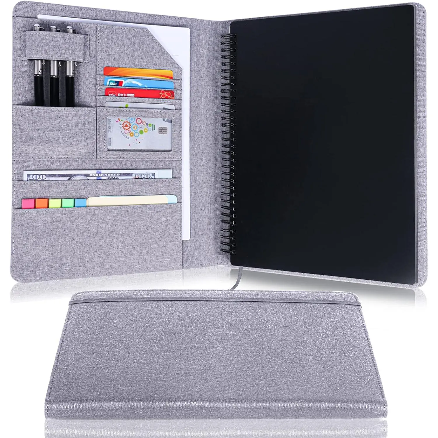 Folio Planner Cover for Rocketbook  Notebook-  Portfolio Organizer Fits A4/Letter Size (8.5x11 Inch), Professional Academic & Office Use (Gray)