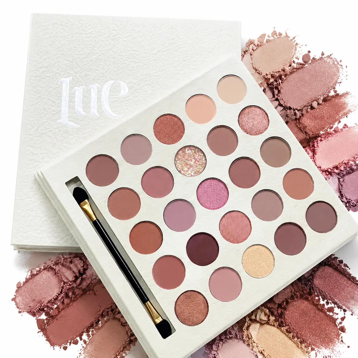 25-Color Fall Eyeshadow Palette: Matte & Shimmer Nude Neutrals - No Fallout, Long-Lasting | Includes Dual-Ended Brush | Halloween Ready & Everyday Wear | Beginner-Friendly Affordable Makeup! Glitter Daily