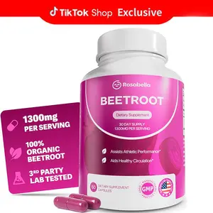 Rosabella Organic Beetroot Capsules (1300mg) for Blood Flow & Heart Health