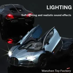 Set of Bugatti Tourbillon Supercar Simulation Alloy Car Models, High-End Collection & Immersive Play Function, Independent Gift Box Packaging, Diecast Metal Model